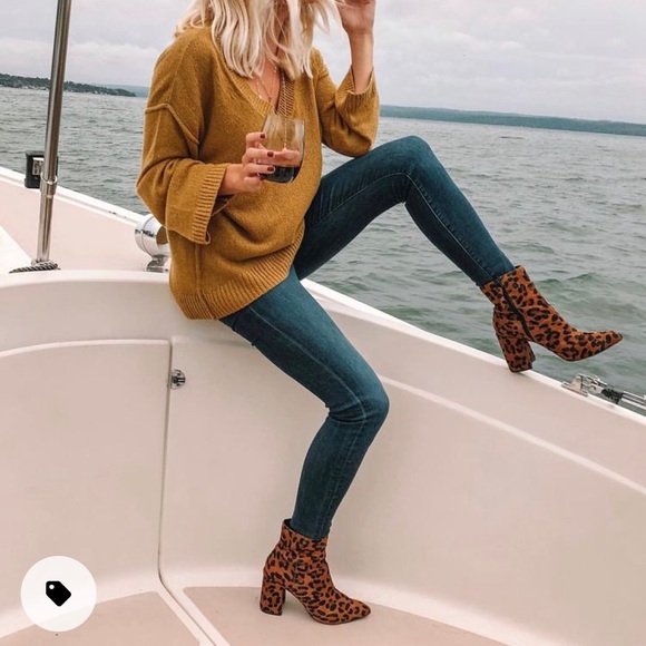 Schutz Mery Leopard Print Fur Ankle Boots Sz 8 - Picture 1 of 9